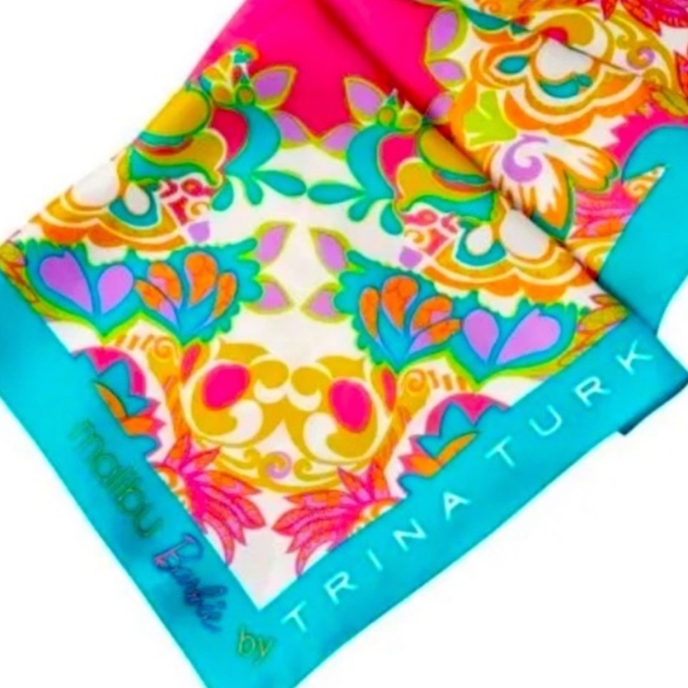 NWT Trina Turk Malibu Barbie Silk Scarf - Picture 2 of 8